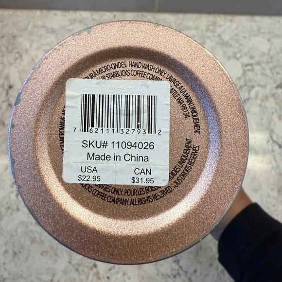 Starbucks Holiday 2018 Sparkling Rose Gold Stainless steel Cold Cup Tumbler 24oz - Picture 6 of 10